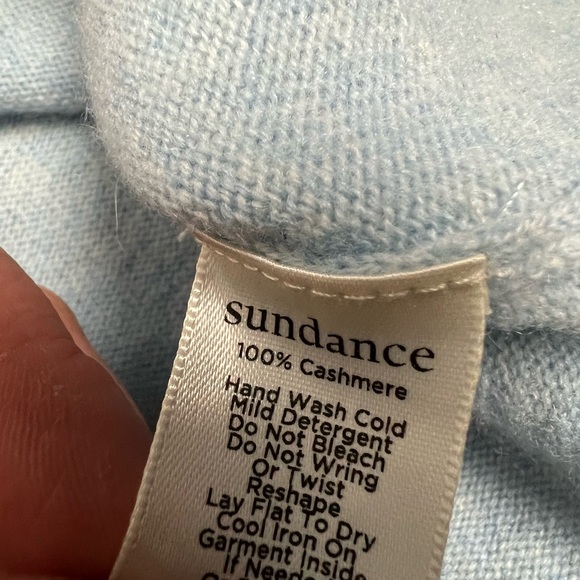 Sundance 100% Cashmere Beautiful Blue Sweater- Small - Picture 6 of 8
